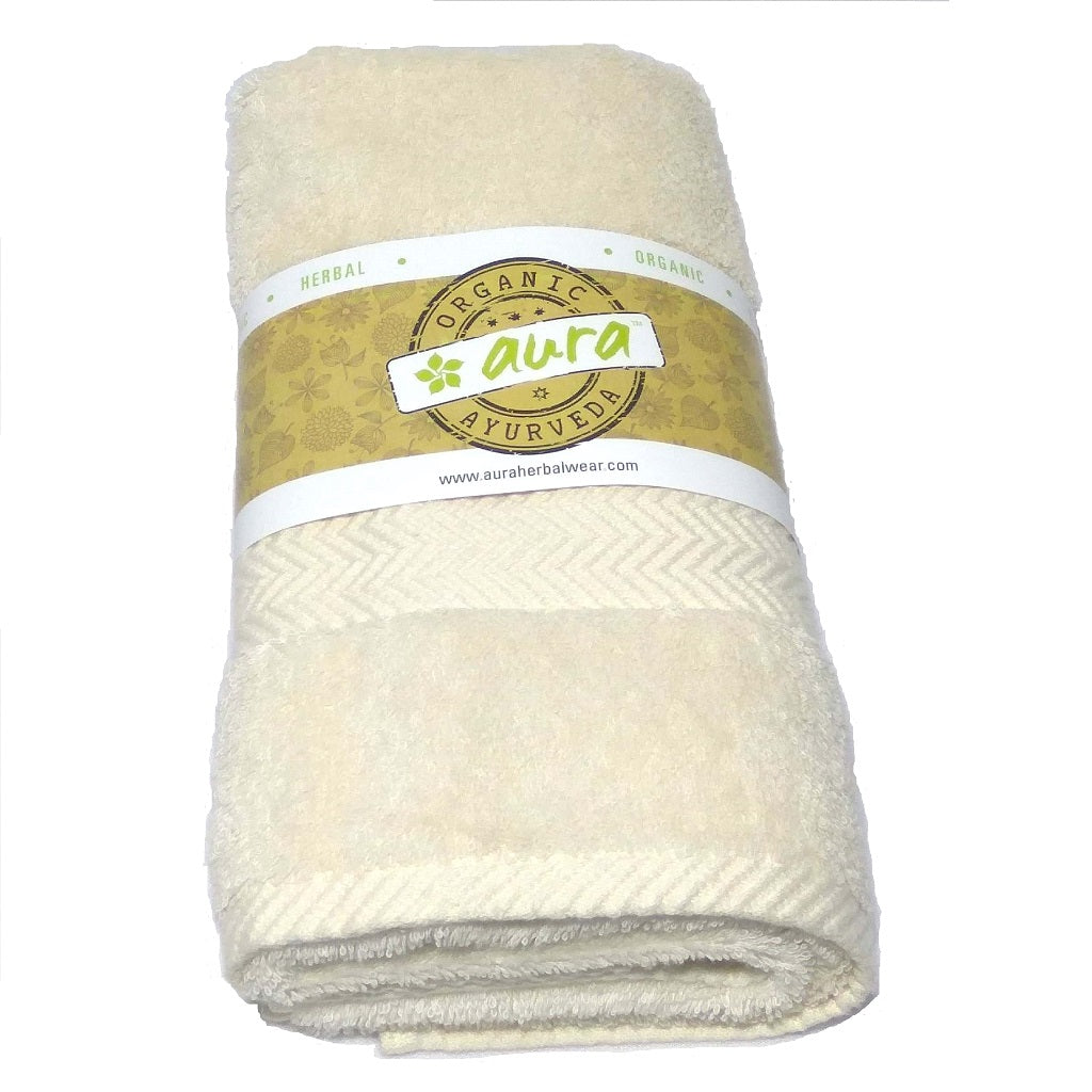 Organic Herbal Dyed Hand Towel Cotton Terry Fabric 30" x 20"