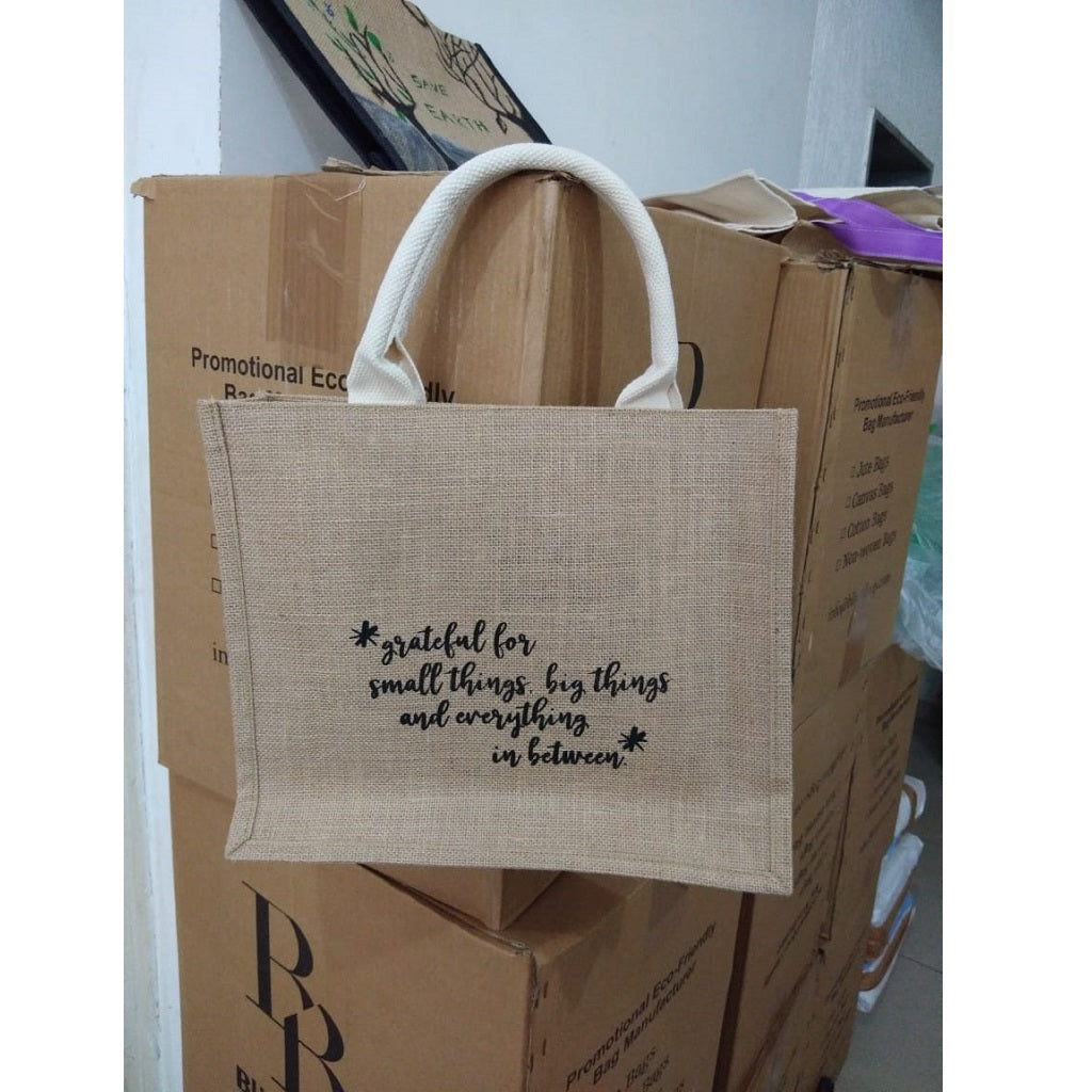 Biodegradable Eco friendly Jute carry Bag with hand carry handles
