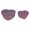 Heart Shaped Gift Boxes (Set of 2) Handmade from Khadi (Cotton Waste) Paper Leaf Design