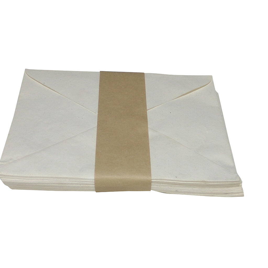White Cover 7 x 5 (A Set of 50) Top Open Handmade from Khadi (Cotton Waste) Paper