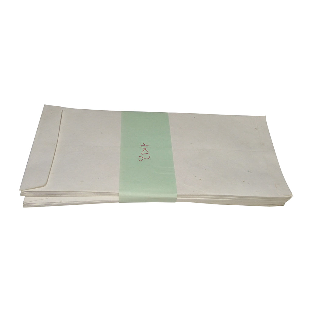 White Cover 11 x 5 (A set of 50) Side Open Handmade from Khadi (Cotton Waste) Paper