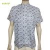 Organic herbal dyed Cambric men's shirt (Chinese Collar Pankaja)  half sleeve
