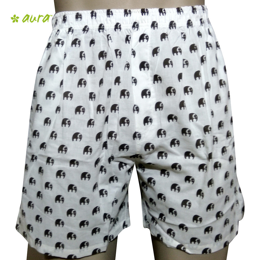 Organic herbal dyed unisex innerwear boxer elephant print cambric (4 colours)