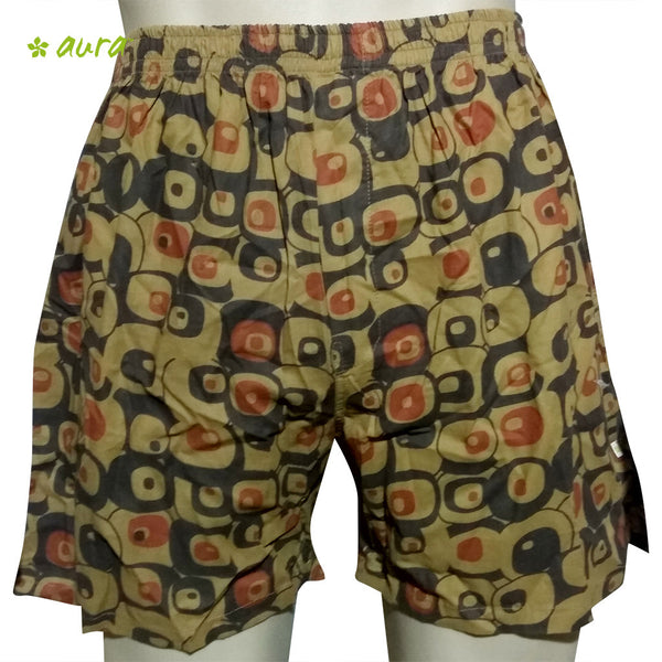Organic herbal dyed unisex innerwear boxer retro dot print cambric (2 colours)