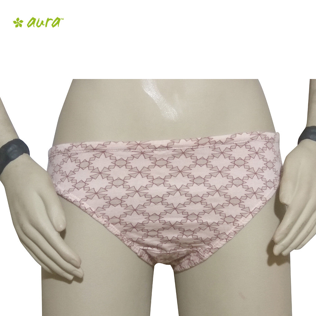 Organic herbal dyed women's innerwear bikini geometric print knit (2 colours)