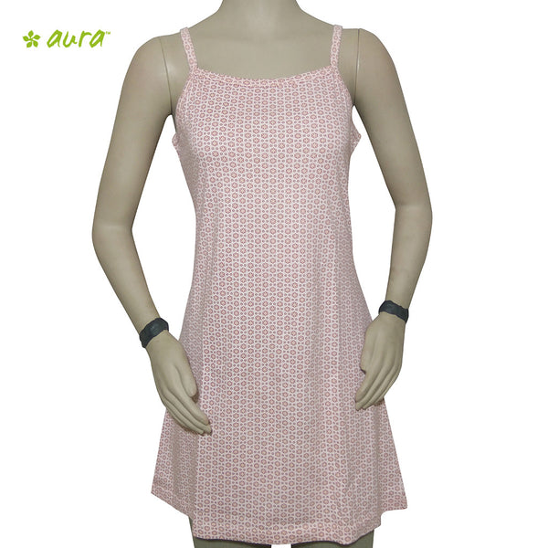 Organic herbal dyed women's innerwear camisole long flower dot print knit