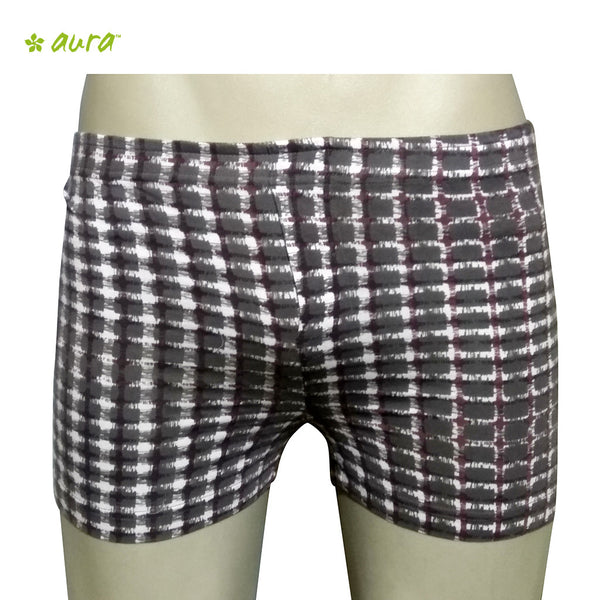 Organic herbal dyed unisex innerwear boxer caro print knit