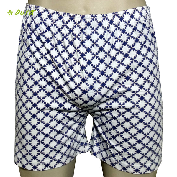 Organic herbal dyed unisex innerwear boxer geometric print knit