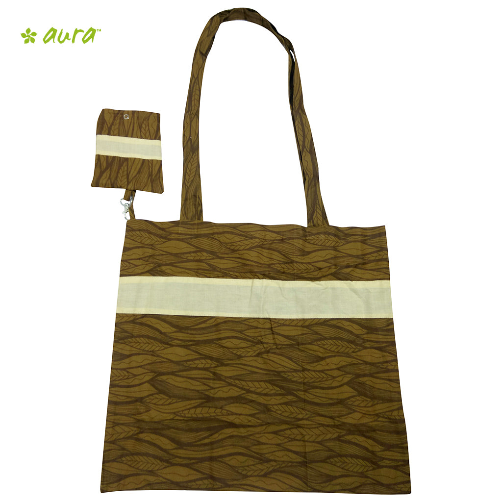 Organic herbal dyed  jolla bag leaf around print with cover