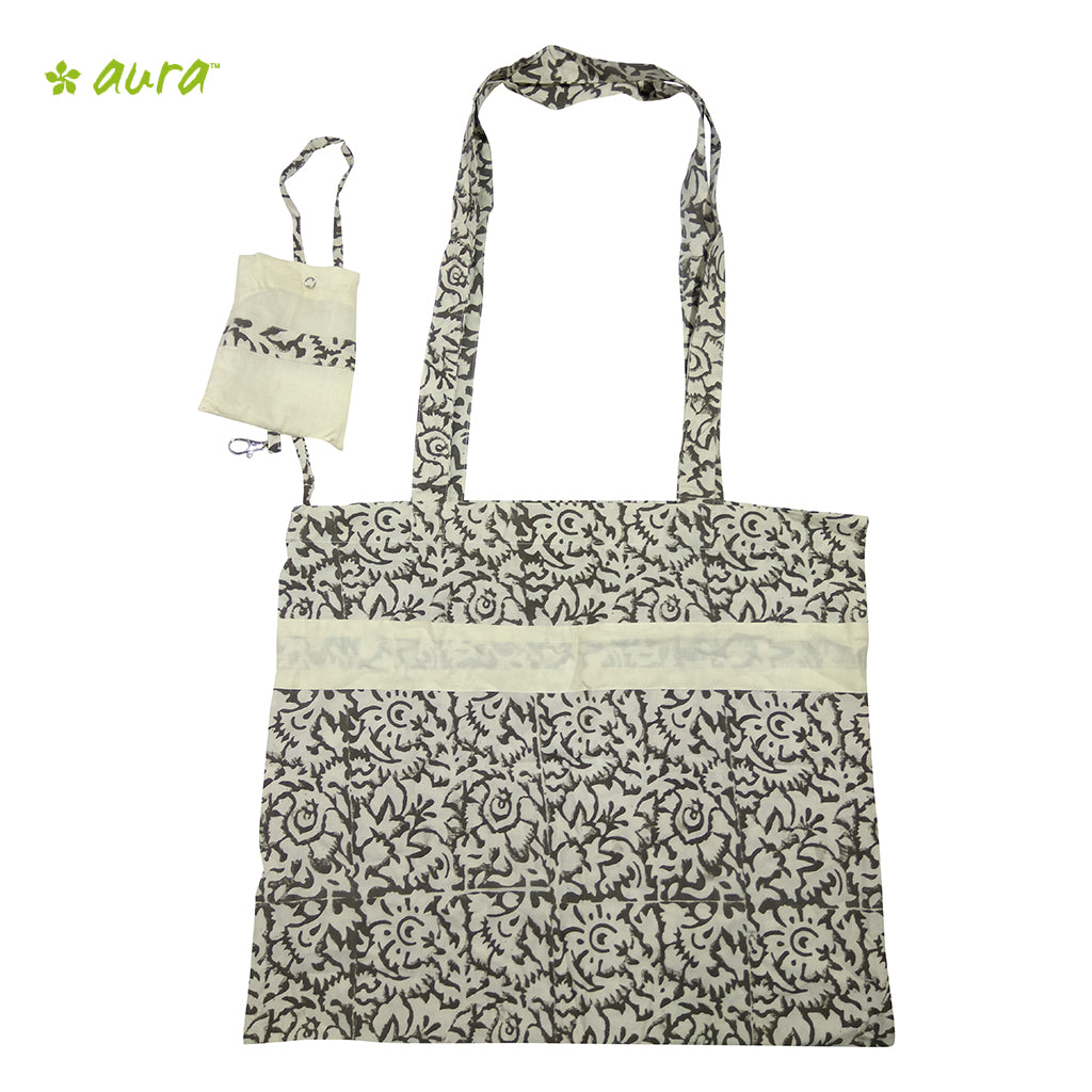 Organic herbal dyed jolla bag block print with cover