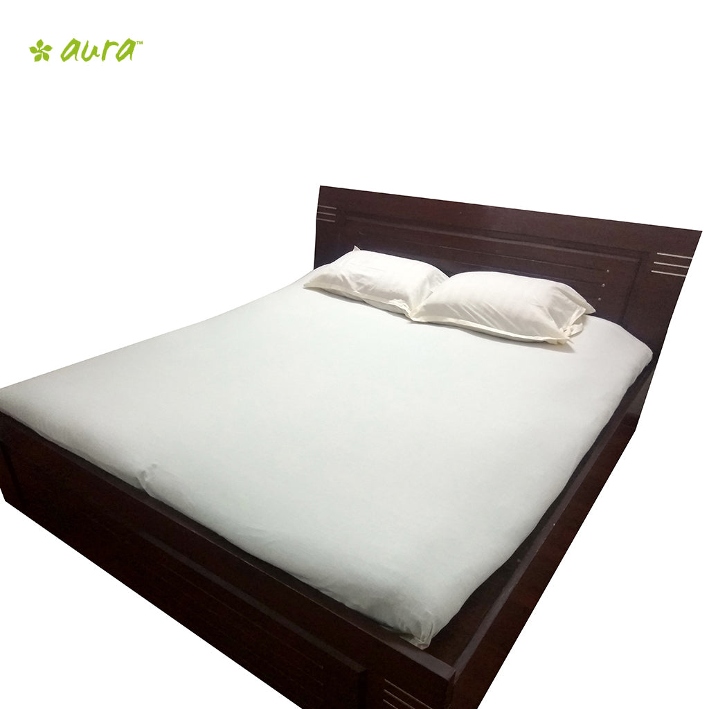 Organic Herbal Dyed Double Bed Sheet Popline Cream