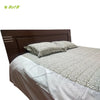 Organic Herbal Dyed Double Bed Sheet Popline Block Print (Joint) Cream / Olive