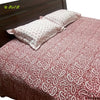 Organic Herbal Dyed Double Bed Sheet Popline Keri Block Print Red