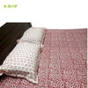 Organic Herbal Dyed Double Bed Sheet Popline Keri Block Print Red