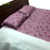 Organic Herbal Dyed Double Bed Sheet Satin Cub Flower (Joint) Pink Red