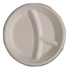 Biodegradable Compostable Sugarcane Bagasse Round Plate with 3 compartments 10 inch  (Set of 25)