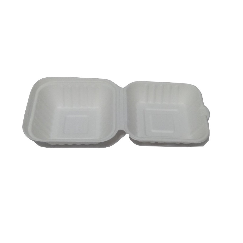 Biodegradable Compostable Sugarcane Bagasse 450 ml Burger Box 5.5 x 5.5 inch with cover
