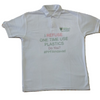Waste PET Bottles Recycled to make this T Shirt - 50% PET 50% Cotton Polo White