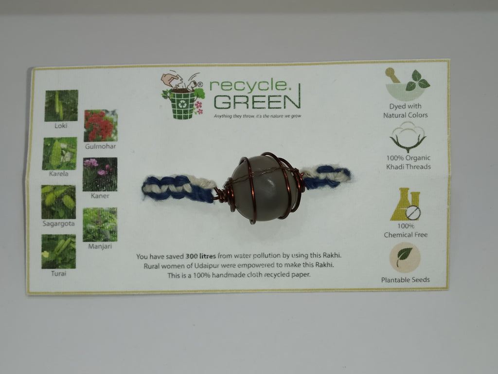 Plantable Rakhis - 100% organic cotton khadi hand spun threads natural coloured no chemical sagargota