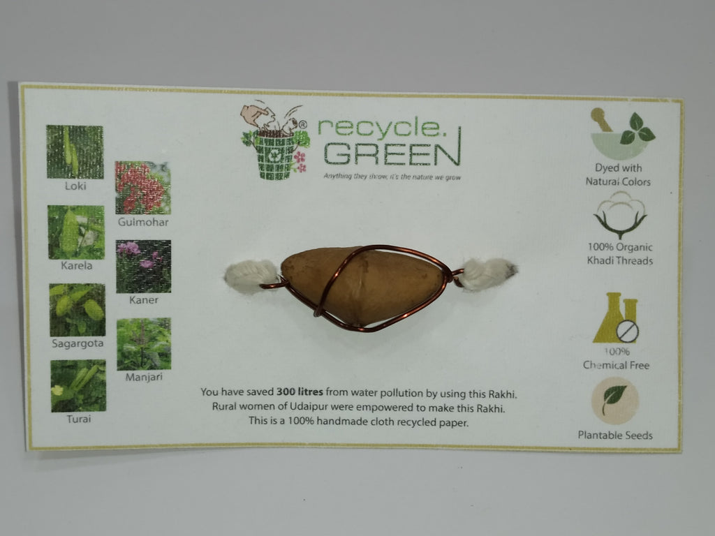 Plantable Rakhis - 100% organic cotton khadi hand spun threads natural coloured no chemical Kaner