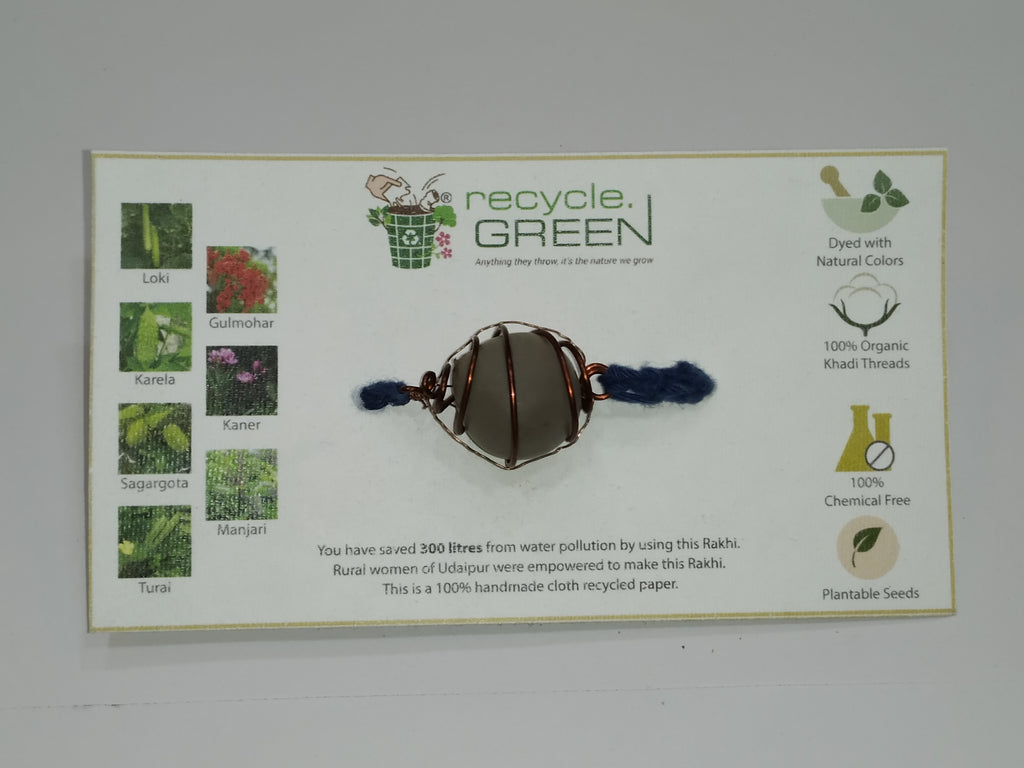 Plantable Rakhis - 100% organic cotton khadi hand spun threads natural coloured no chemical sagargota