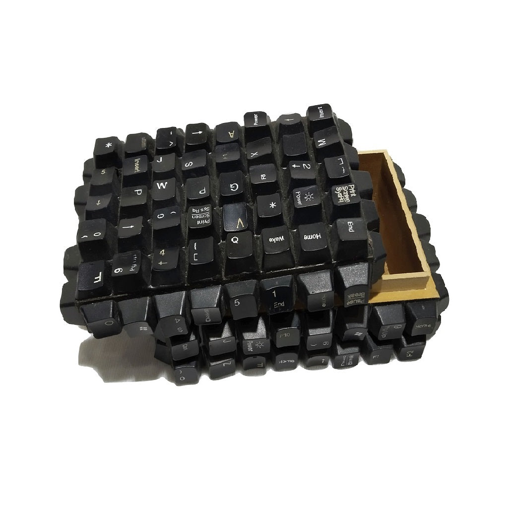A beautiful Gift Box – Rectangle Black box made out of computer keyboard keys - saving land pollution
