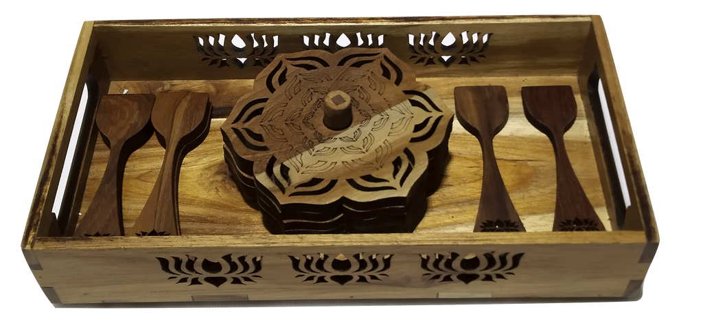 Up Cycled Wood Tray & Dining Set