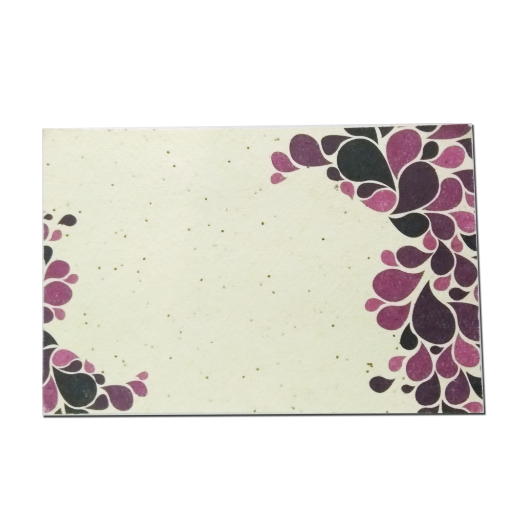 Recycled Plantable Paper Invitation Cards with Beautiful Designs with Cover 9 x 6 inches - MOQ 100 Cards