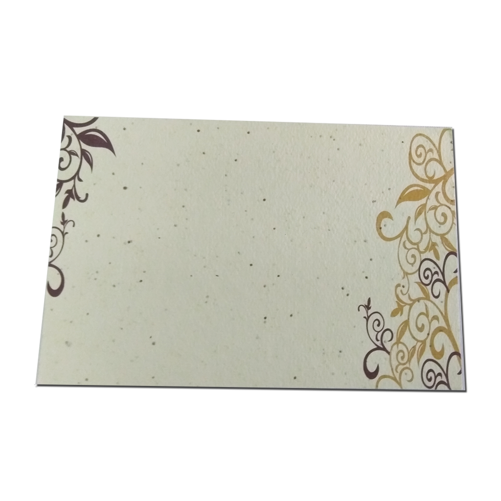 Recycled Plantable Paper Invitation Cards with Beautiful Designs with Cover 9 x 6 inches - MOQ 100 Cards