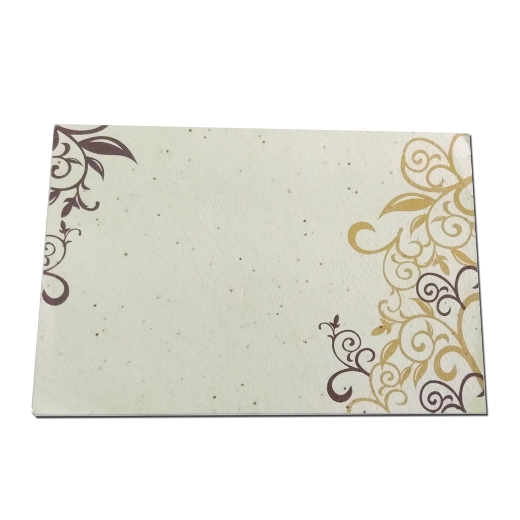 Recycled Plantable Paper Invitation Cards with Beautiful Designs with Cover 9 x 6 inches - MOQ 100 Cards