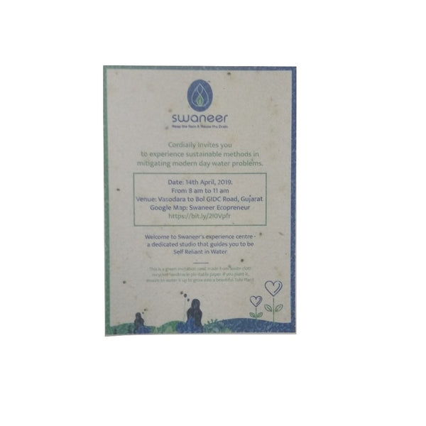Recycled Plantable Paper Event Invitation Cards without Cover 7.5 x 11 Inches MOQ 100