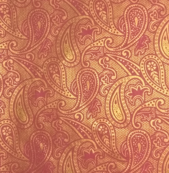 Gift Wrapping Paper - Pink with Golden Mango Print