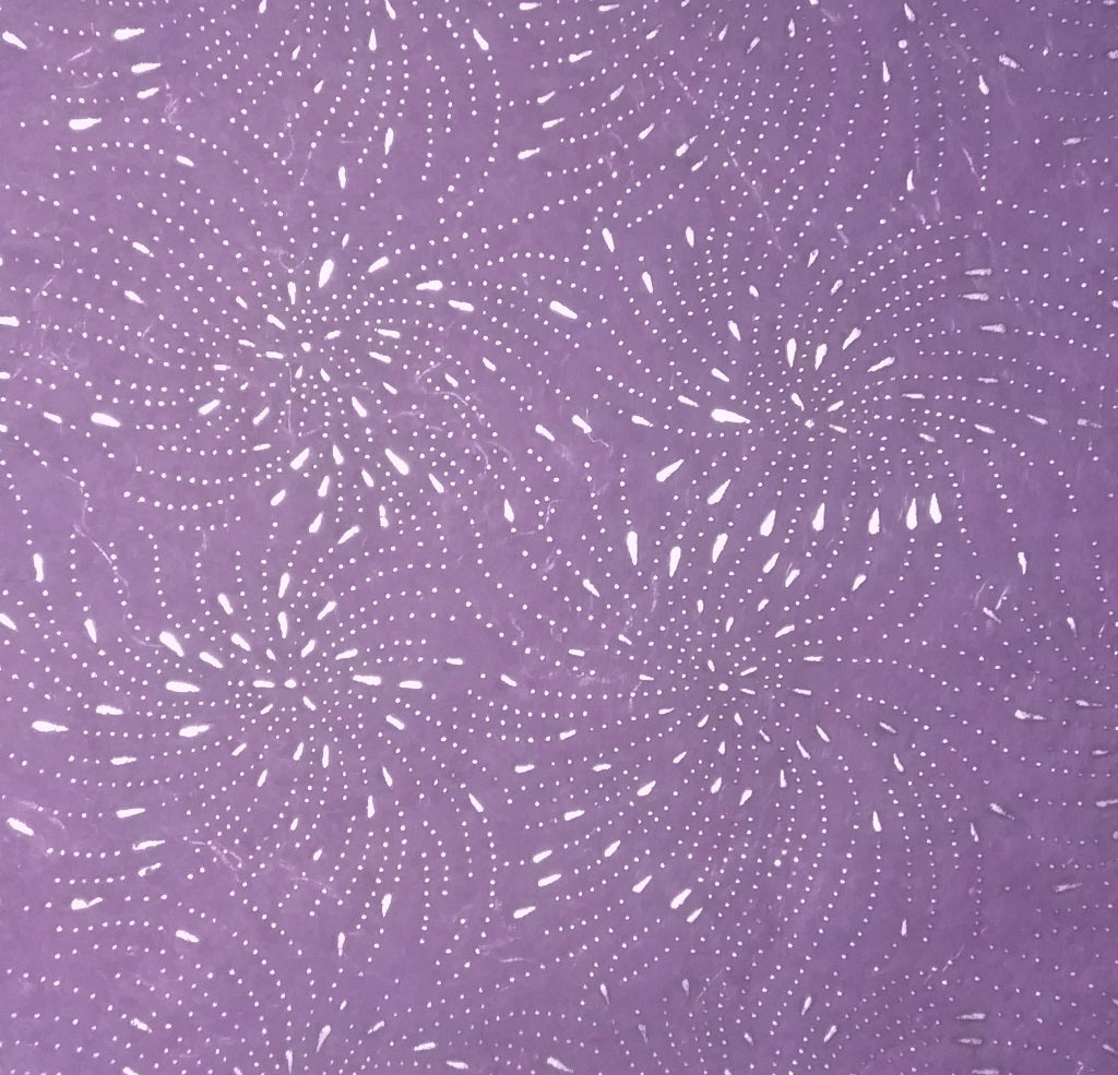 GiftWrap Wrapping Paper - Violet Embossed with silver dots and small petals (Set of 5)