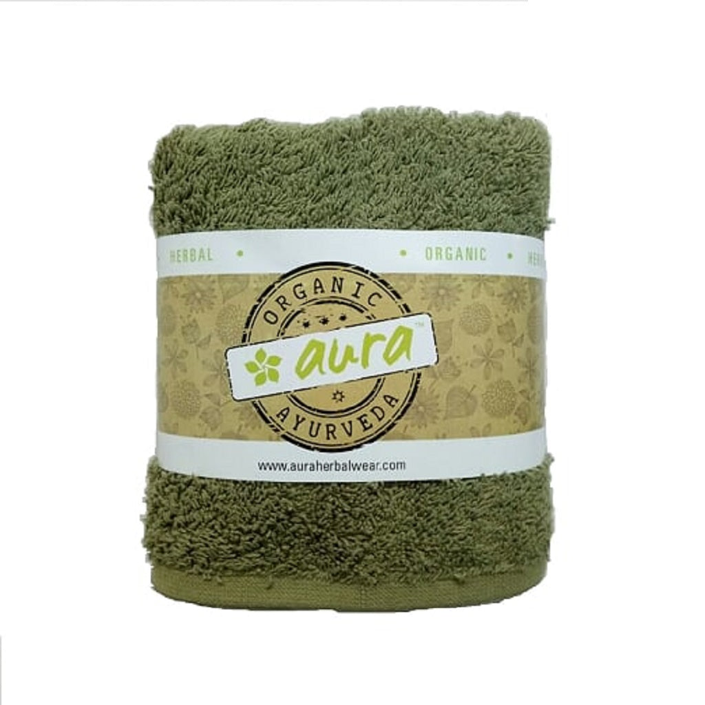 Organic Herbal Dyed Hand Towel Cotton Terry Fabric 16" x 24"