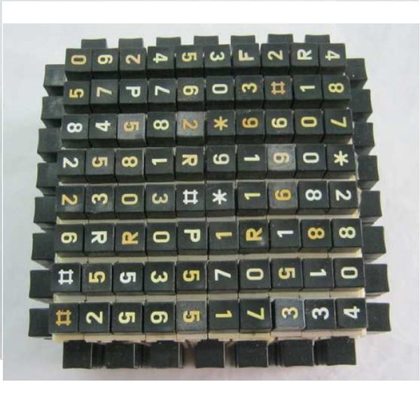 Beautiful decorative box square made up of old telephone push button keys