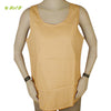 Organic herbal dyed women's top sleeveless racer back round neck cambric