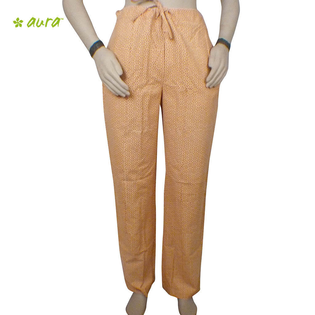 Organic herbal dyed women's pant straight with block print