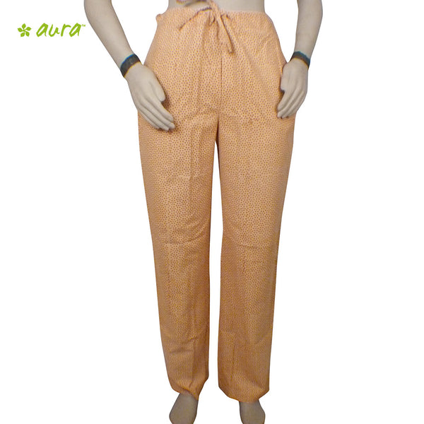 Organic herbal dyed women's pant straight with block print