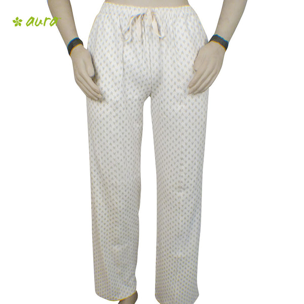 Organic herbal dyed women's pant straight with arrow dot print