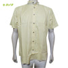 Organic herbal dyed Cambric men's shirt (Chinese collar) half sleeve