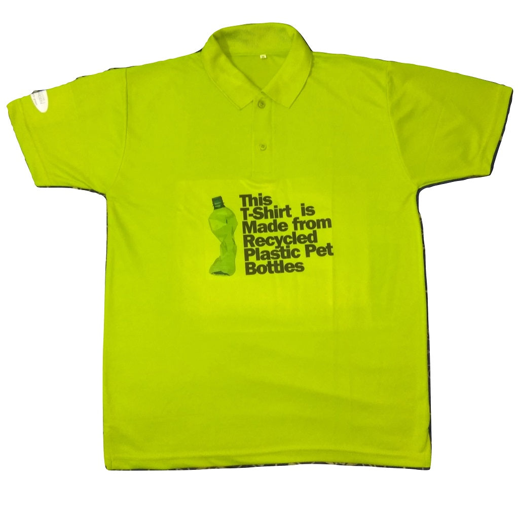 Waste PET Bottles Recycled to make this T Shirt - 100% PET Recycled  Polo Light Green