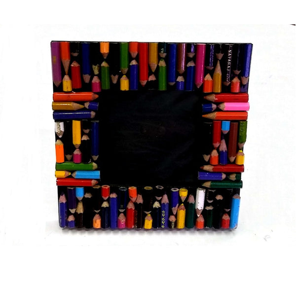 Amazing colourful rectangular box made up of waste colour pencils from  garbage