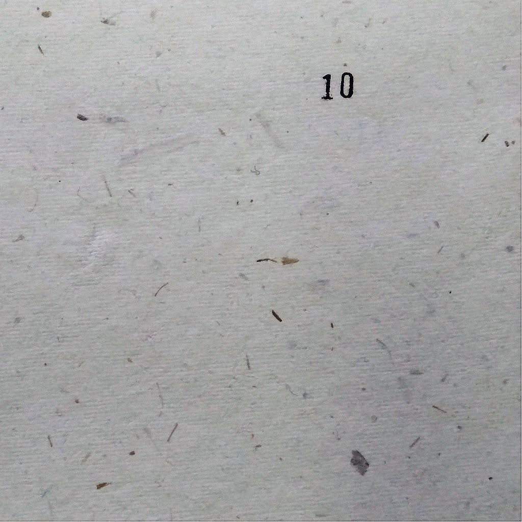 White thin paper hand made khadi (cotton waste) with embedded flower petals set of 5