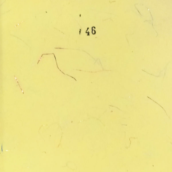 Yellow thin paper hand made khadi (cotton waste) embedded with golder silver strings set of 5