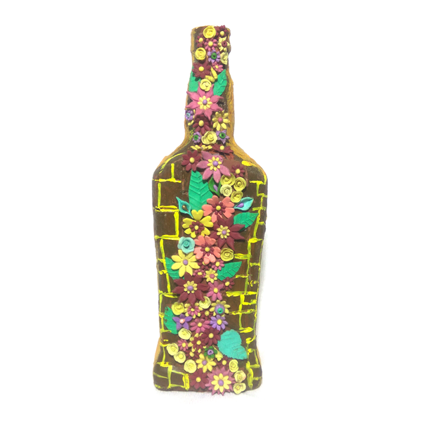 FlowerFull - Upcycled Glass Bottle Art Work