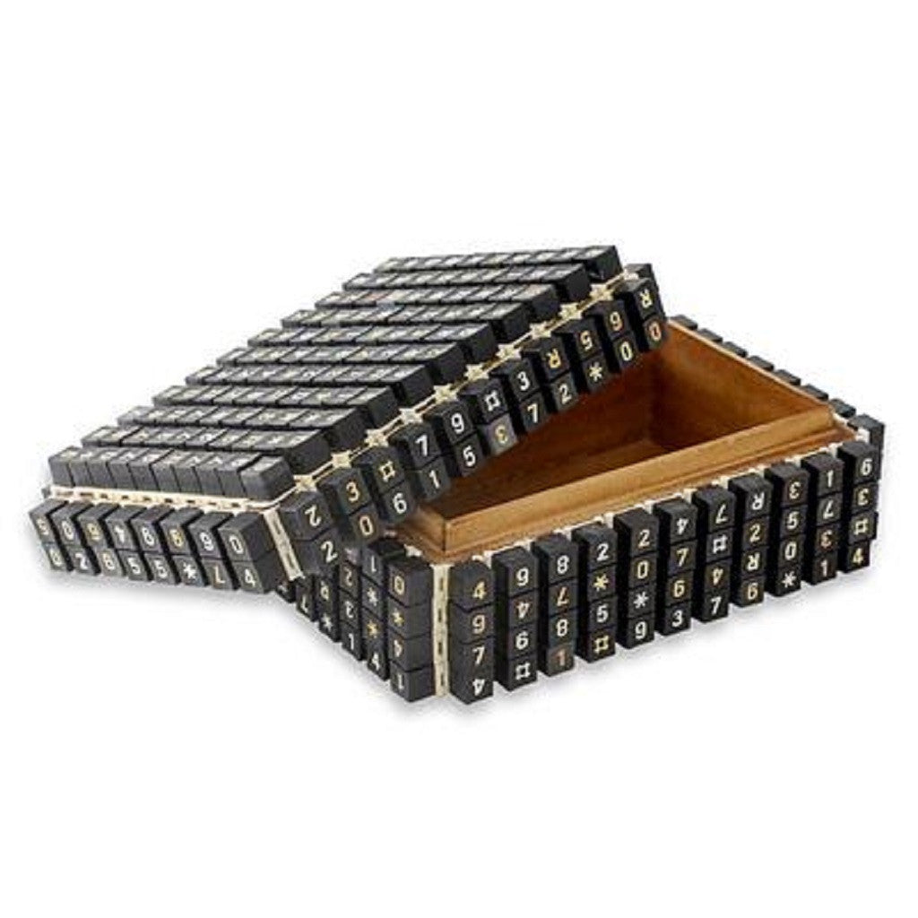 A beautiful Decorative Box made out of E-waste - Old telephone push buttons-Rectangle box with Telephone Square Keys