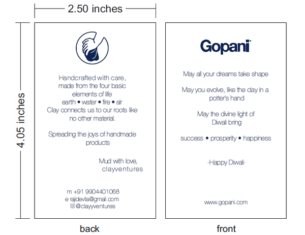 Recycled Paper Product Labeling Cards ( 4.05 cms x 2.5 cms)