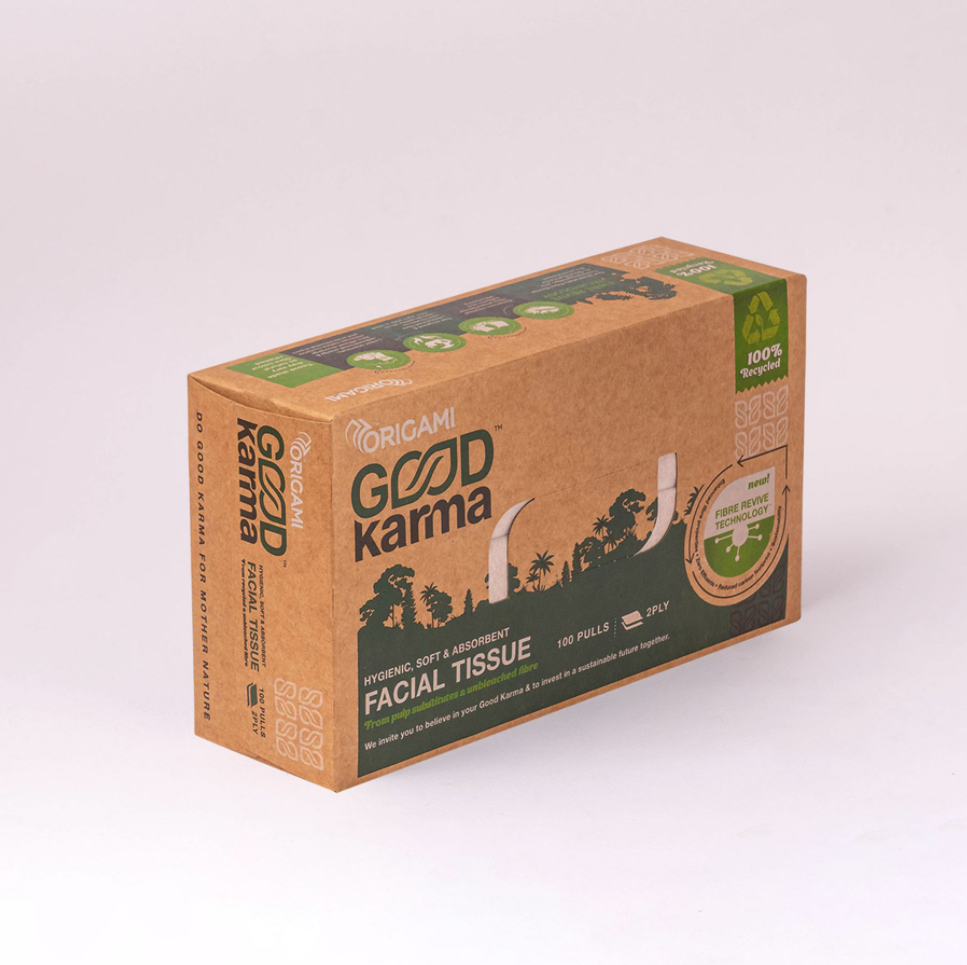 ORIGAMI GOOD KARMA FACE TISSUE - 100 PULLS