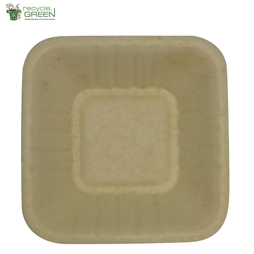 Biodegradable Compostable Sugarcane Bagasse Square bowl table ware 4 inch  (Set of 25)