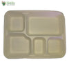 Biodegradable Compostable Sugarcane Bagasse rectangle Plate 5 compartments 11 x 8.5 (Set of 25)